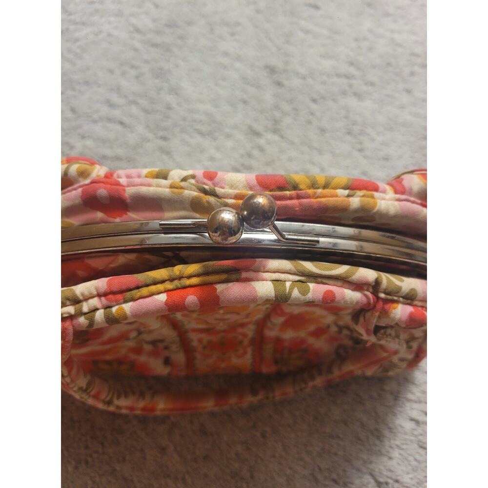 Vera Bradley Eloise Shoulder Bag Folkloric Floral Kiss Lock Retired Pattern - Picture 4 of 11